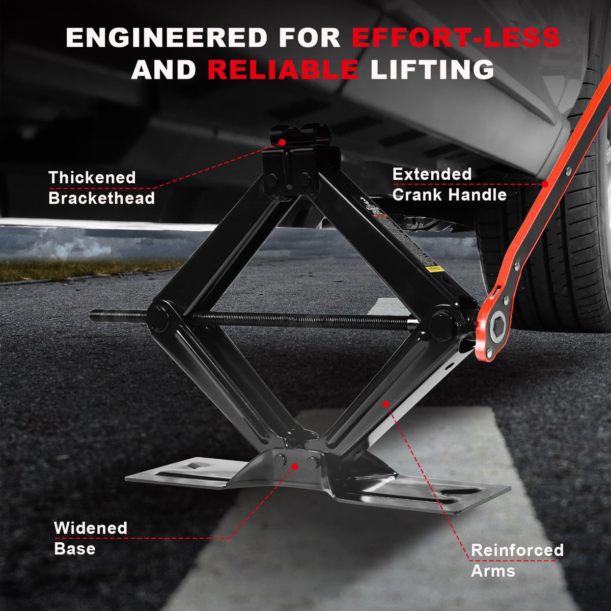 3 Ton Scissor Car Jack with Lug Wrench X4537