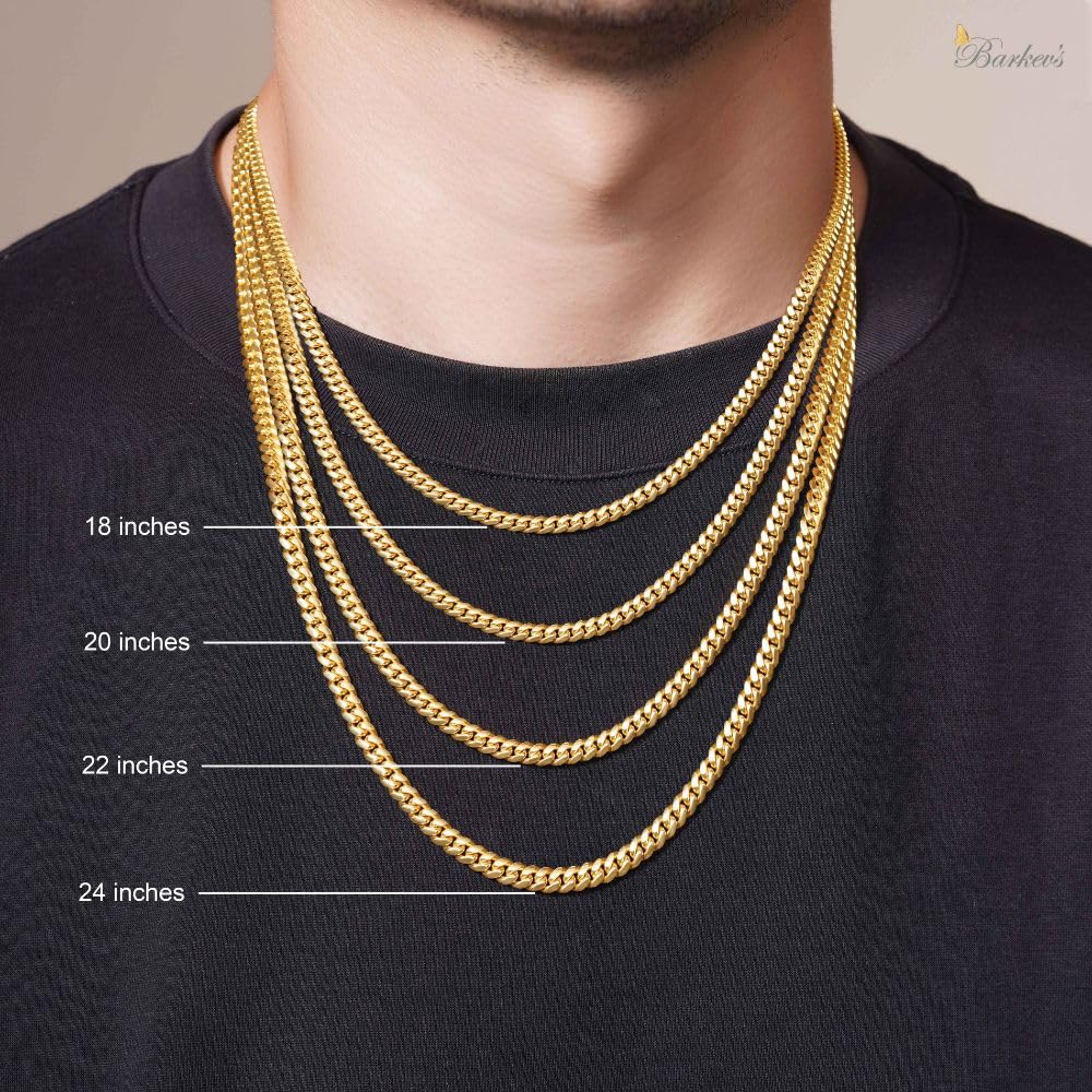 5.5mm Gold Vermeil Sterling Silver Cuban Link Chain Necklace O703915