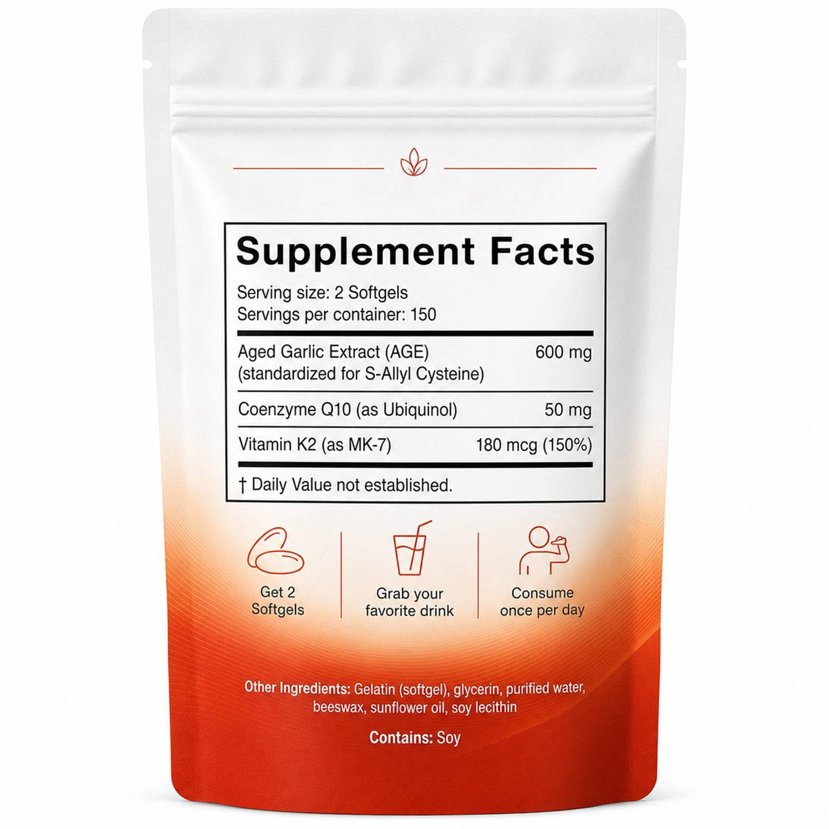 7500mg Odorless Aged Garlic Extract Softgels D1316