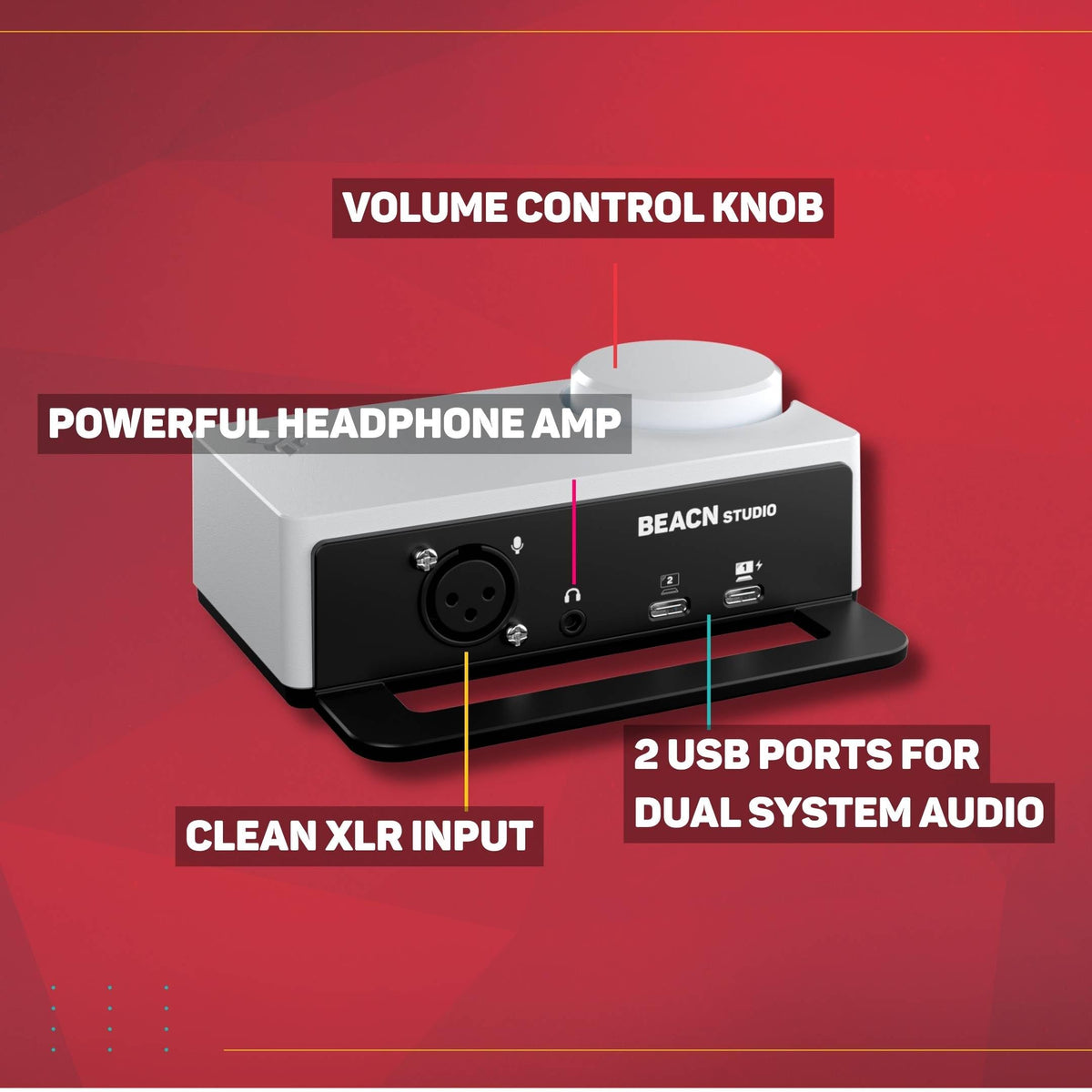 White USB XLR Audio Interface J472