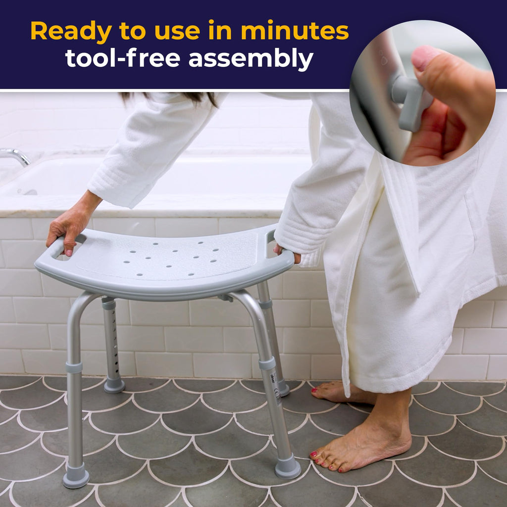 Adjustable Non-Slip Aluminum Shower and Bath Chair N781