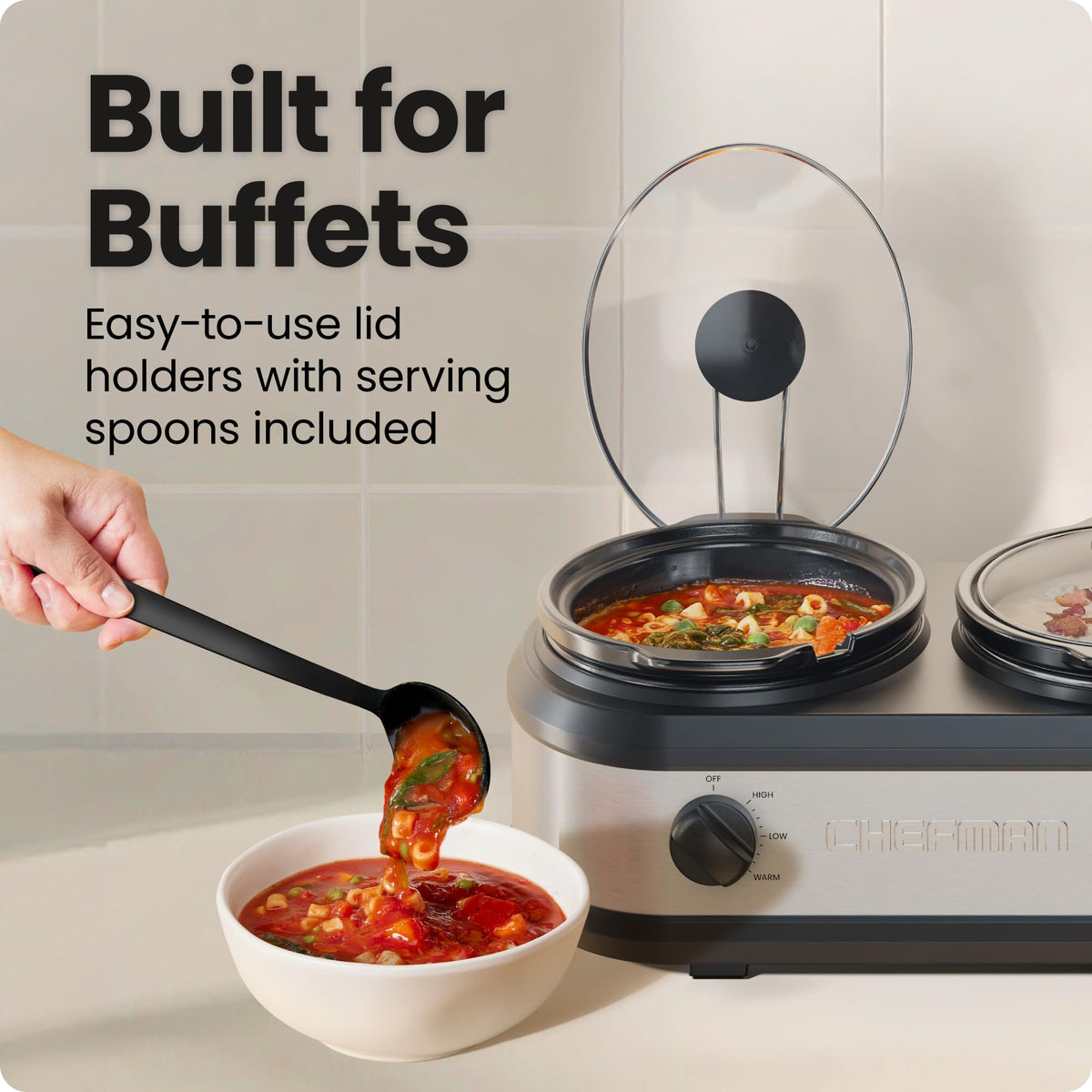 Triple Slow Cooker with 2.5 Qt Ceramic Crocks M77909