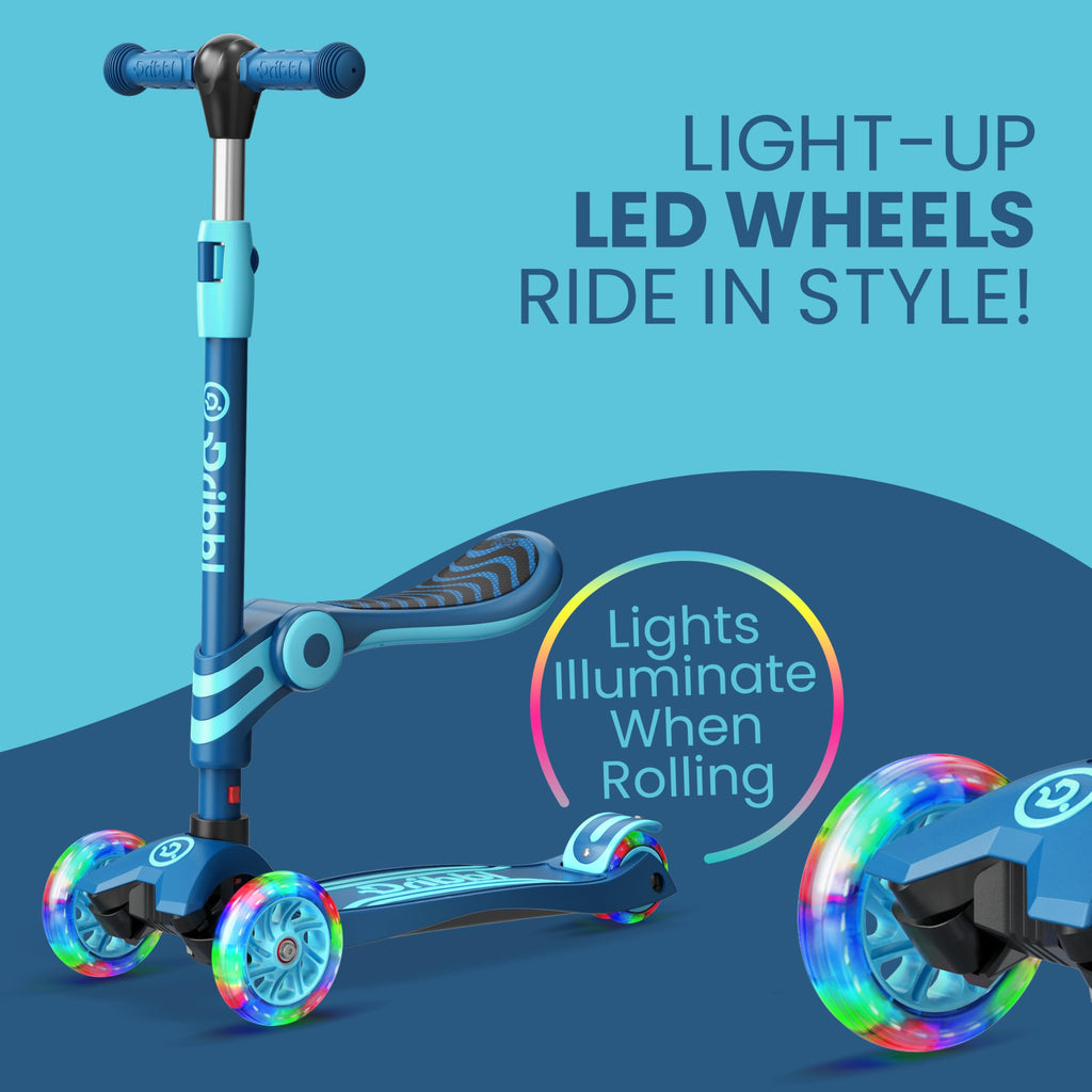 Blue 3 Wheel Scooter with Seat for Kids F3290