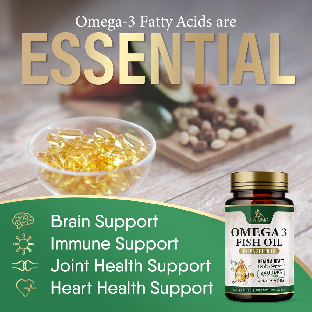 Omega 3 Fish Oil 2400mg 120 Softgels Q356249