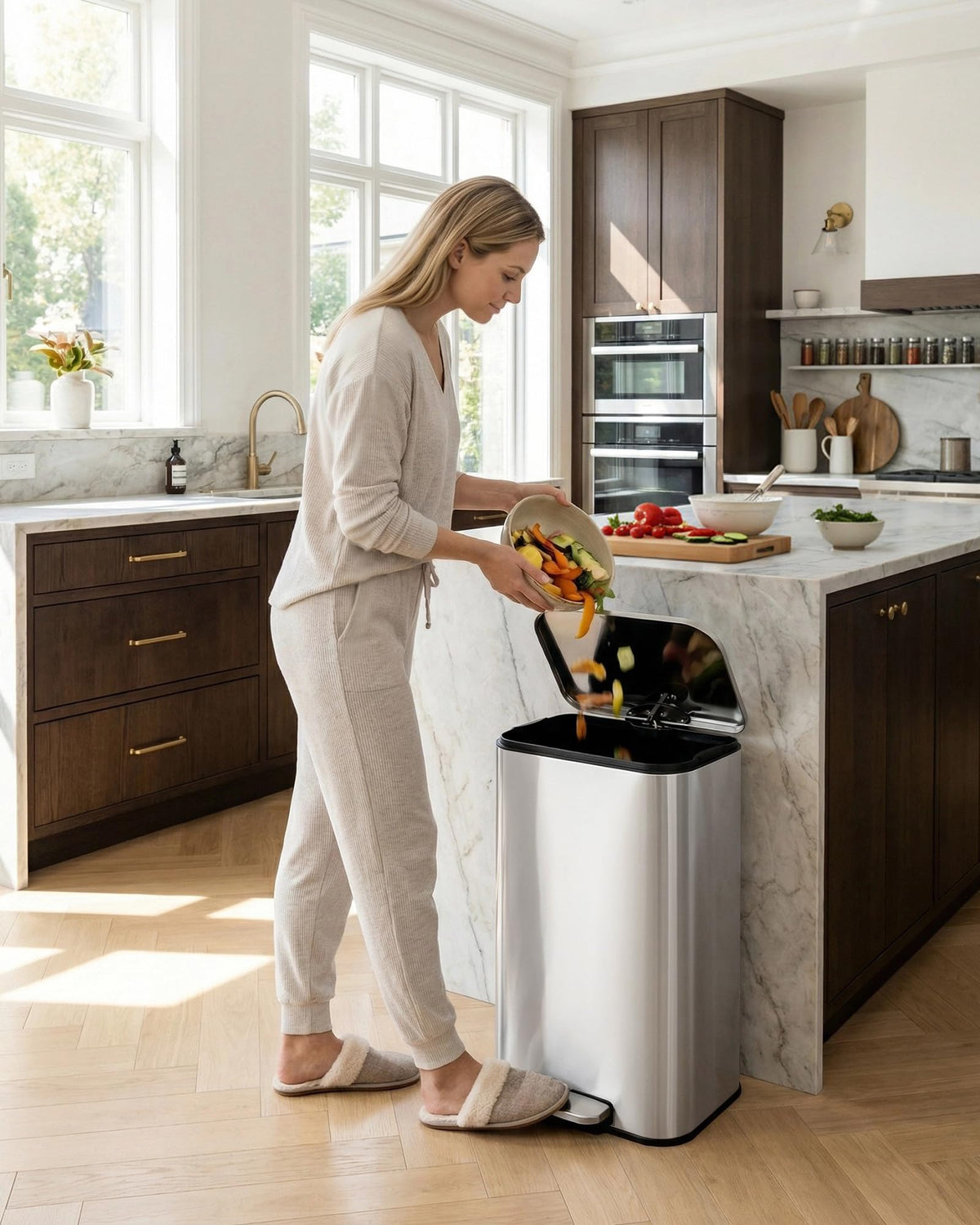 50L Stainless Steel Step Trash Can U970654