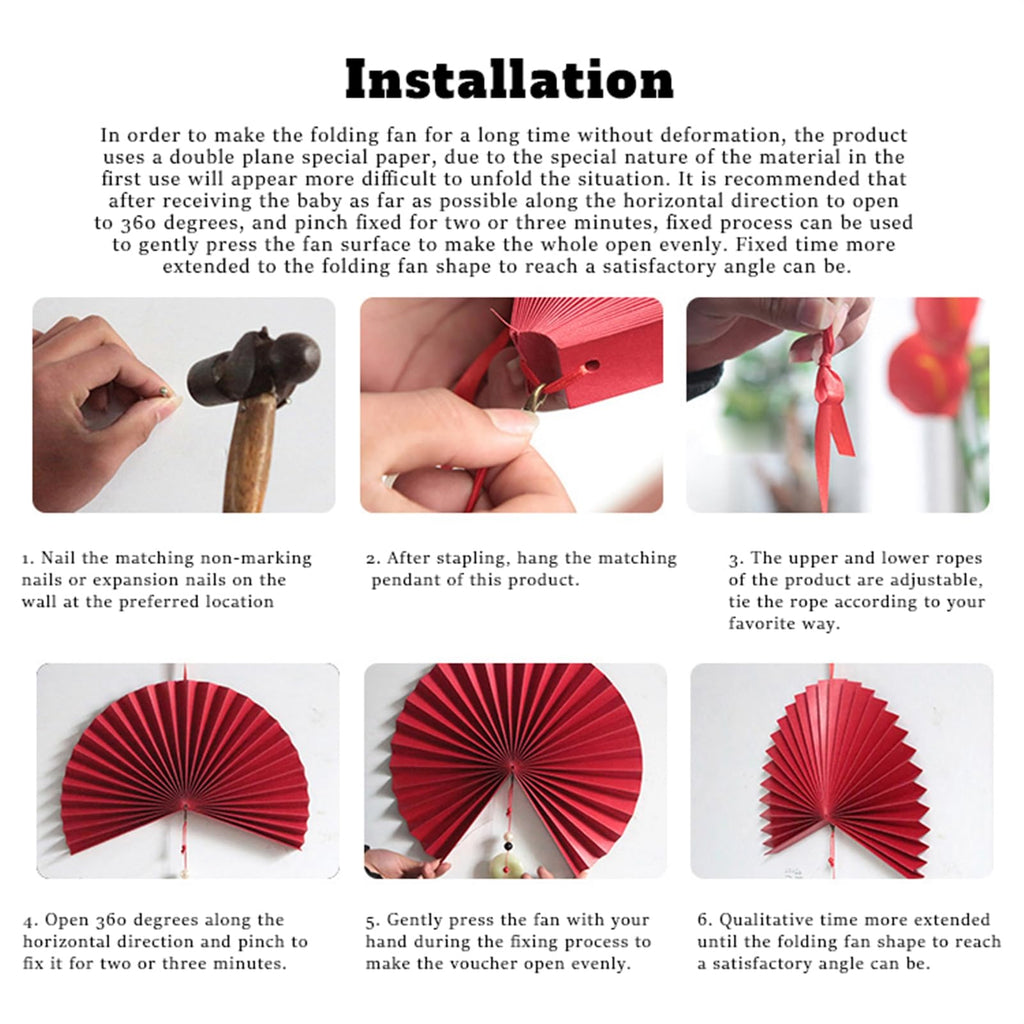 Handmade Hanging Folding Paper Fan Green 32'' E7694