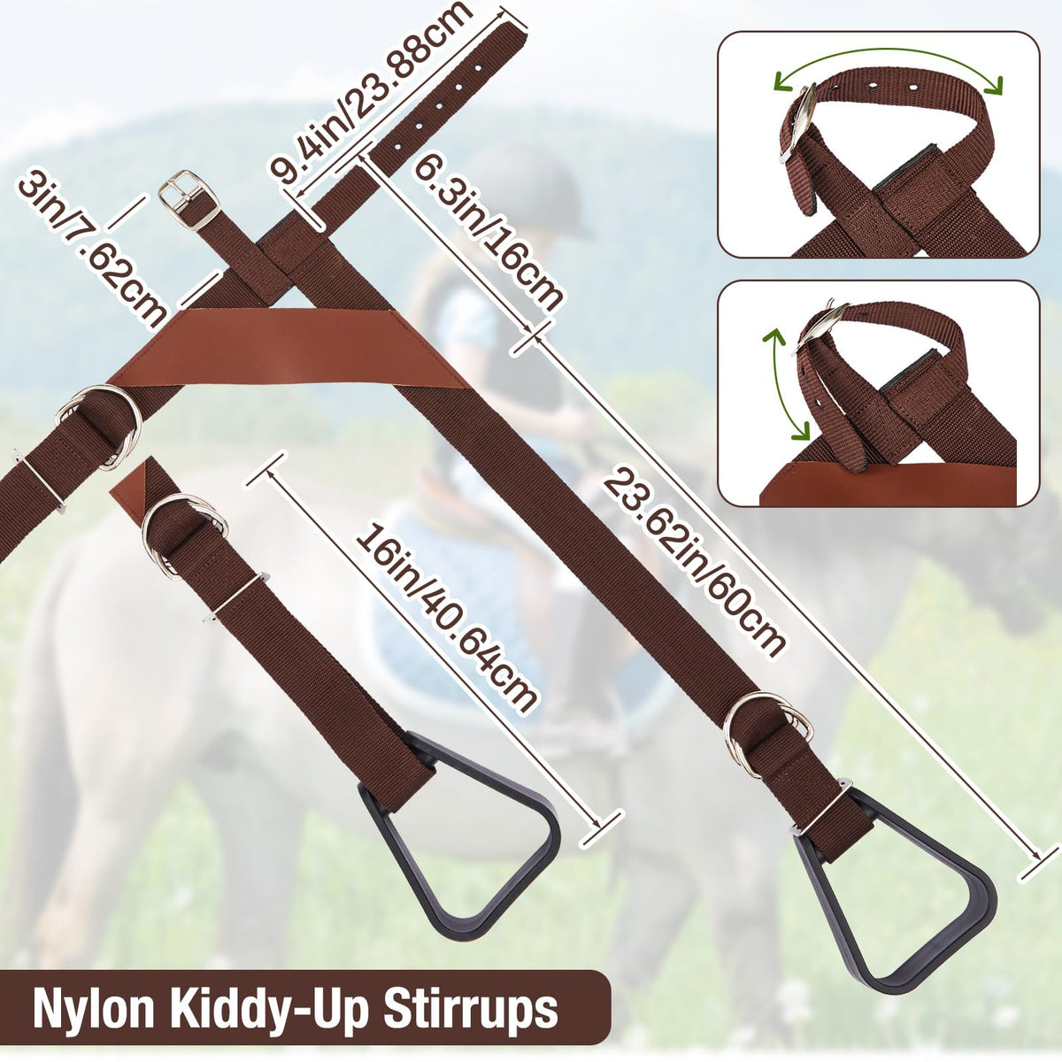 Kids Adjustable Nylon Straps Stirrups M317868