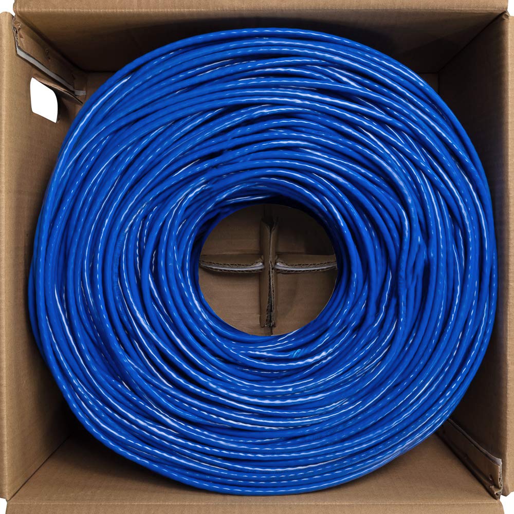 Cat6 1000ft Blue Solid Bulk Ethernet Cable Z843008