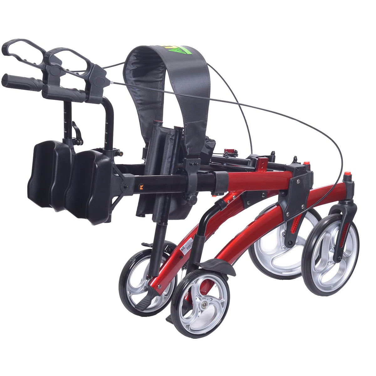Red Aluminum Rollator with Loop Brakes G806