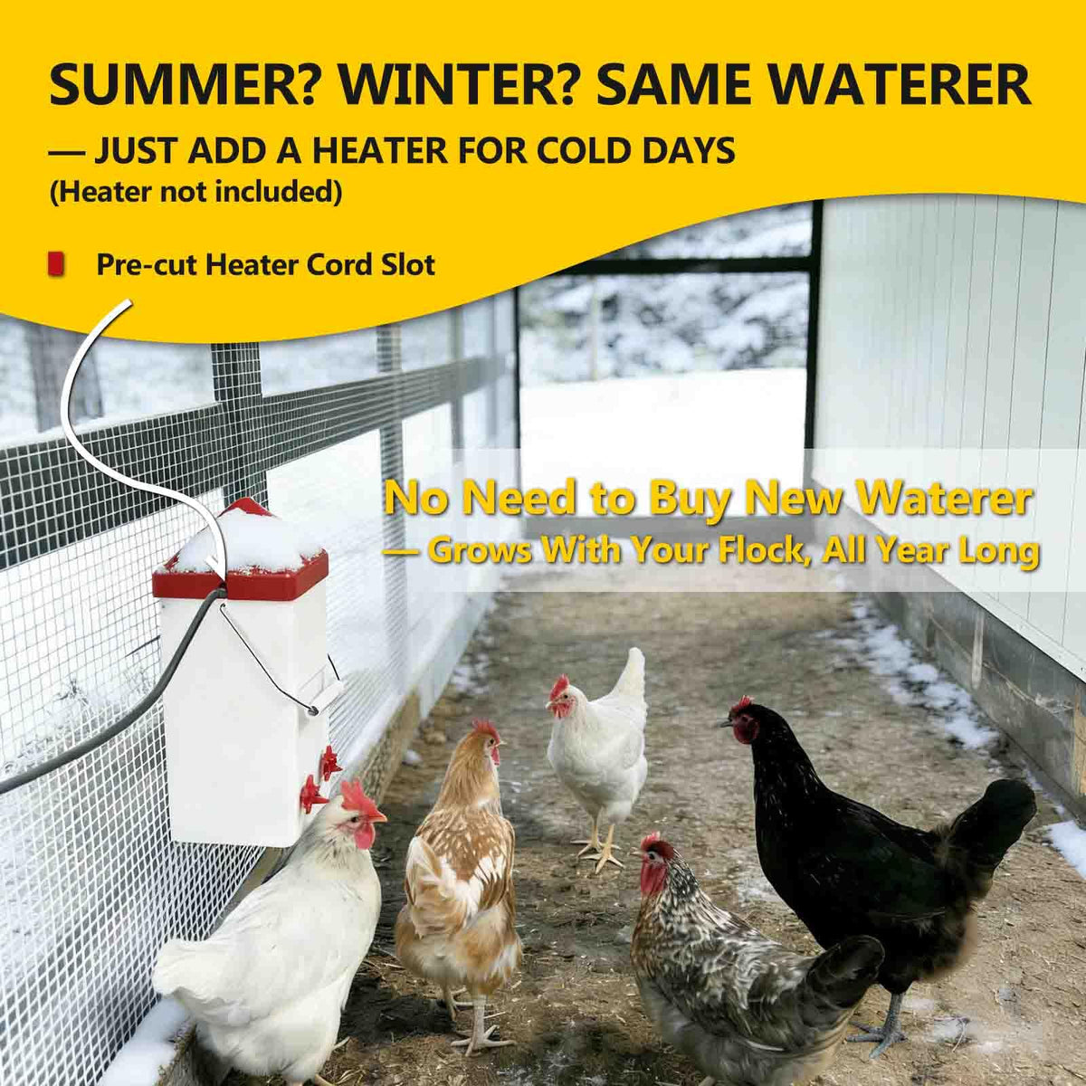 PVC Hanging Chicken Waterer with Hook, 1 Gal W297