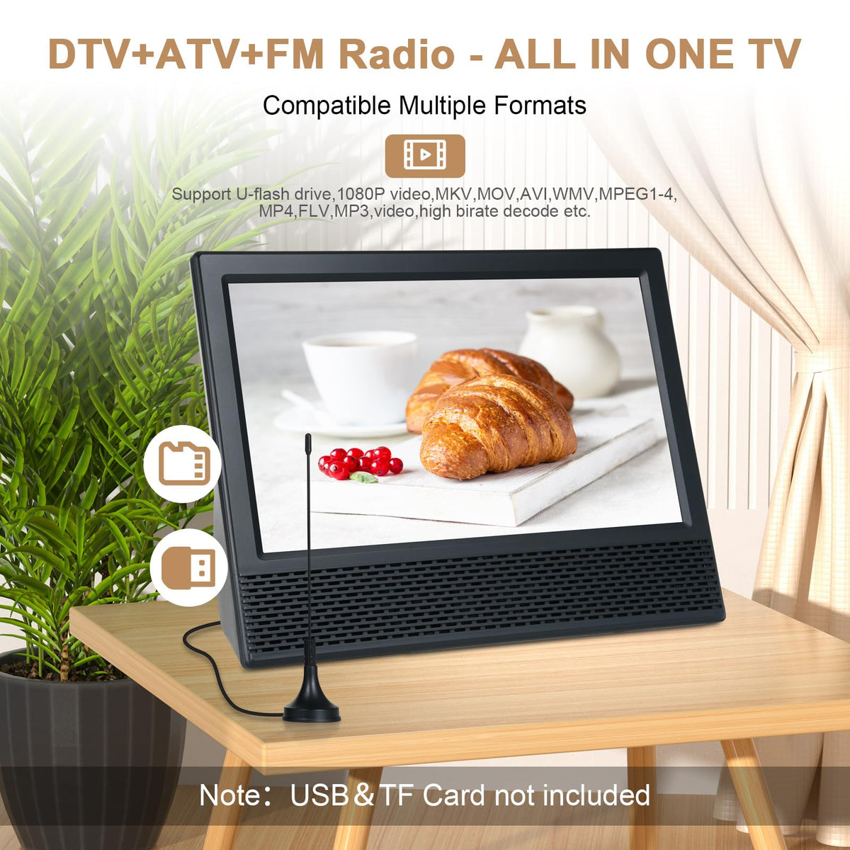 14 inch Portable ATSC Digital TV with Antenna and Remote Control K14960