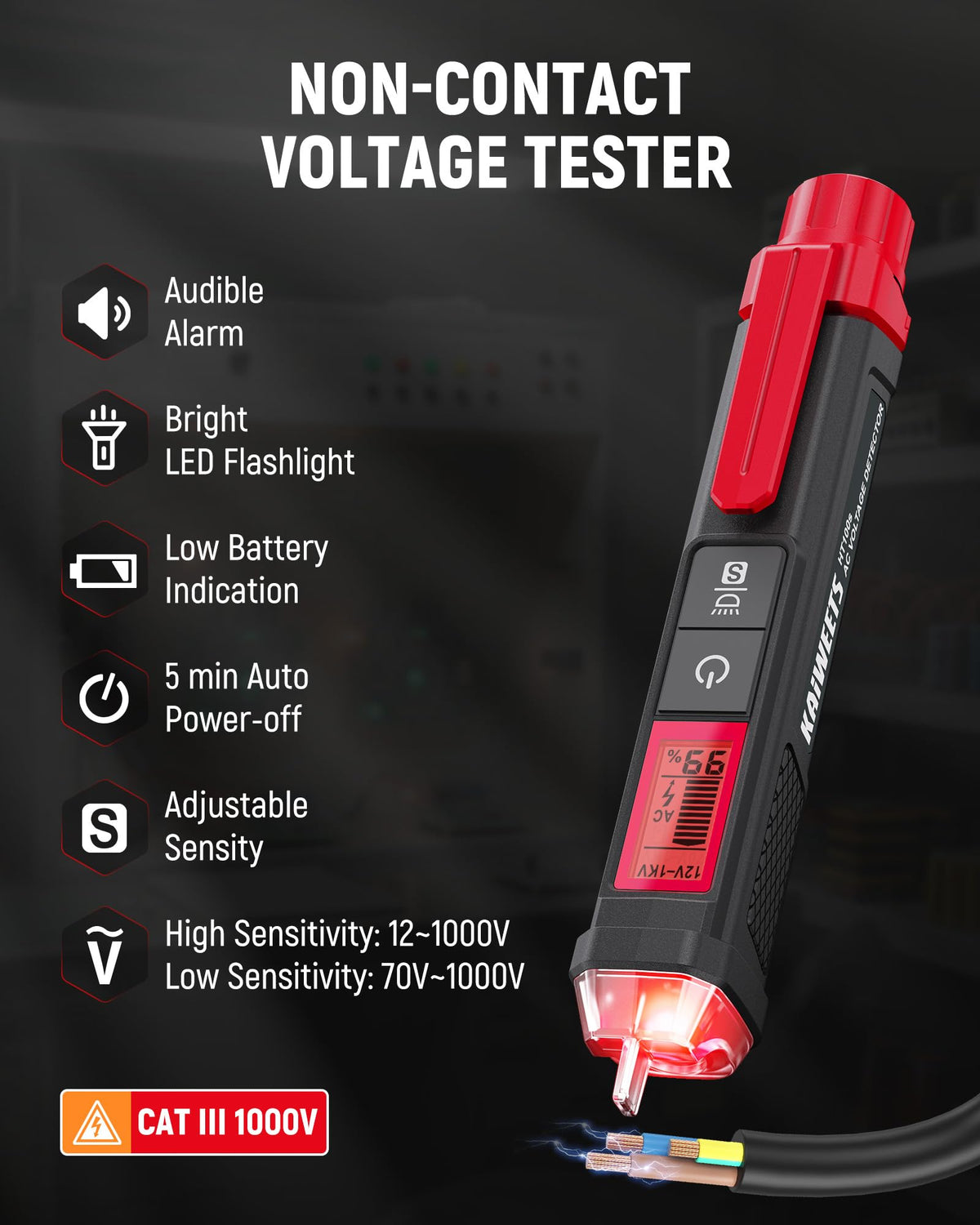 Digital Multimeter Non-Contact Voltage Tester GFCI Outlet Tester Kit Q8189