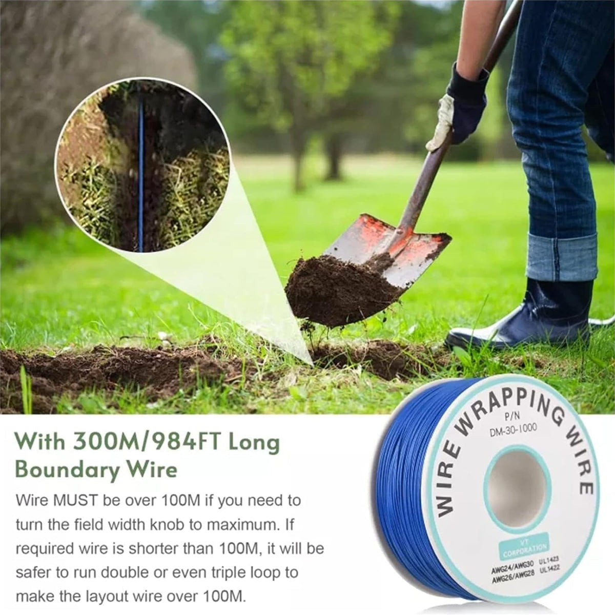 Electric Dog Fence, In-Ground Pet Containment System, Waterproof Training Collar M3296