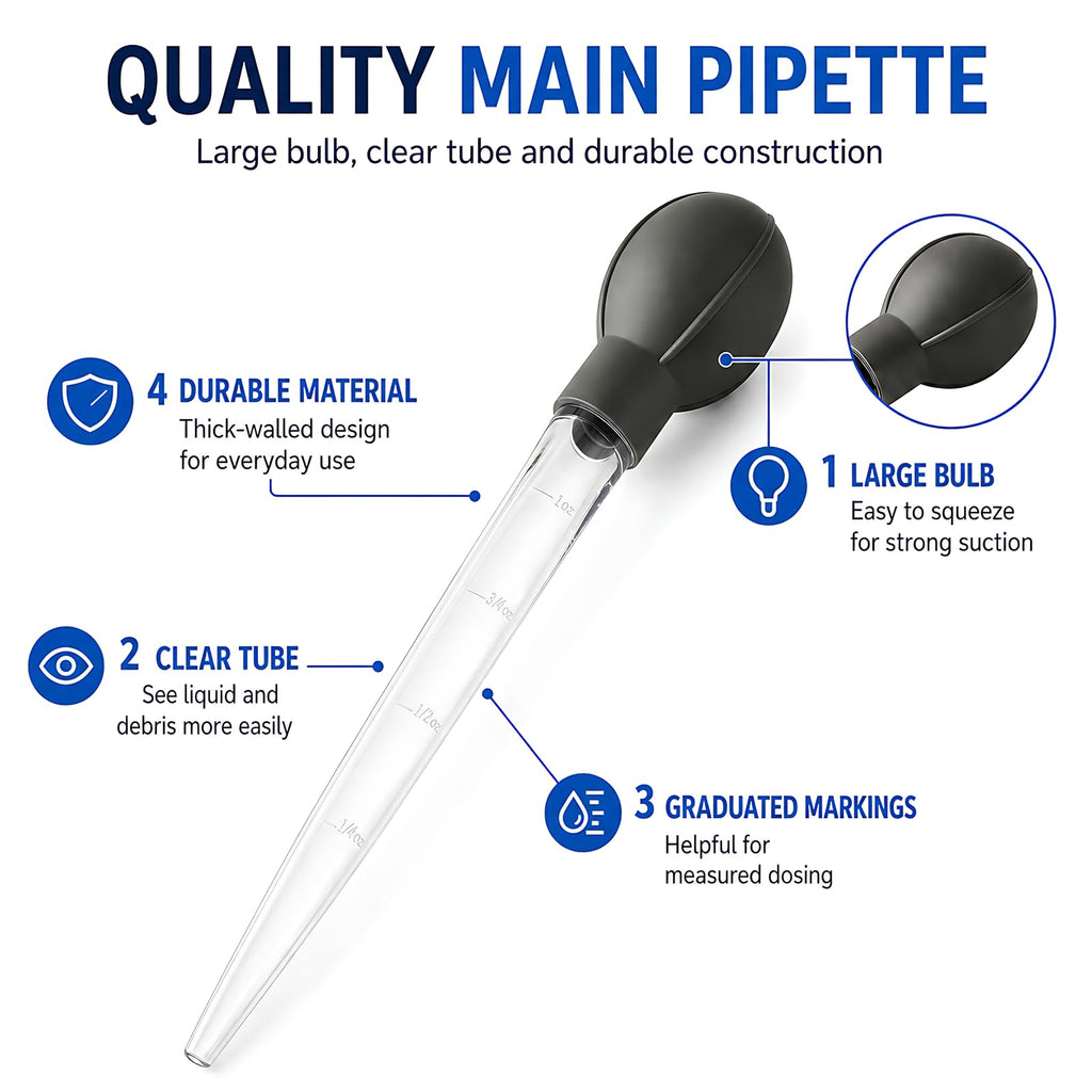 Aquarium Turkey Baster 4-in-1 Spot Cleaner and Coral Feeder 21.6 in U8513