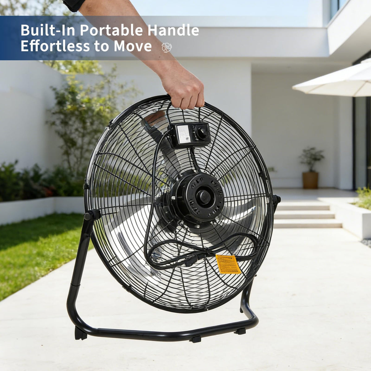 20 Inch High Velocity 3 Speeds Portable Floor Fan D3086
