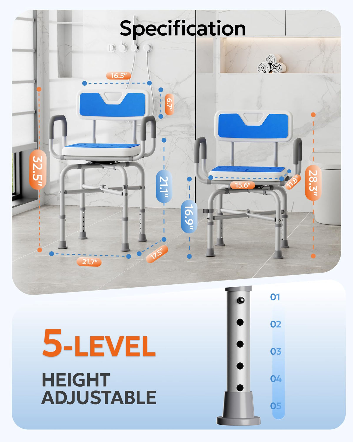 360° Swivel Shower Chair K367