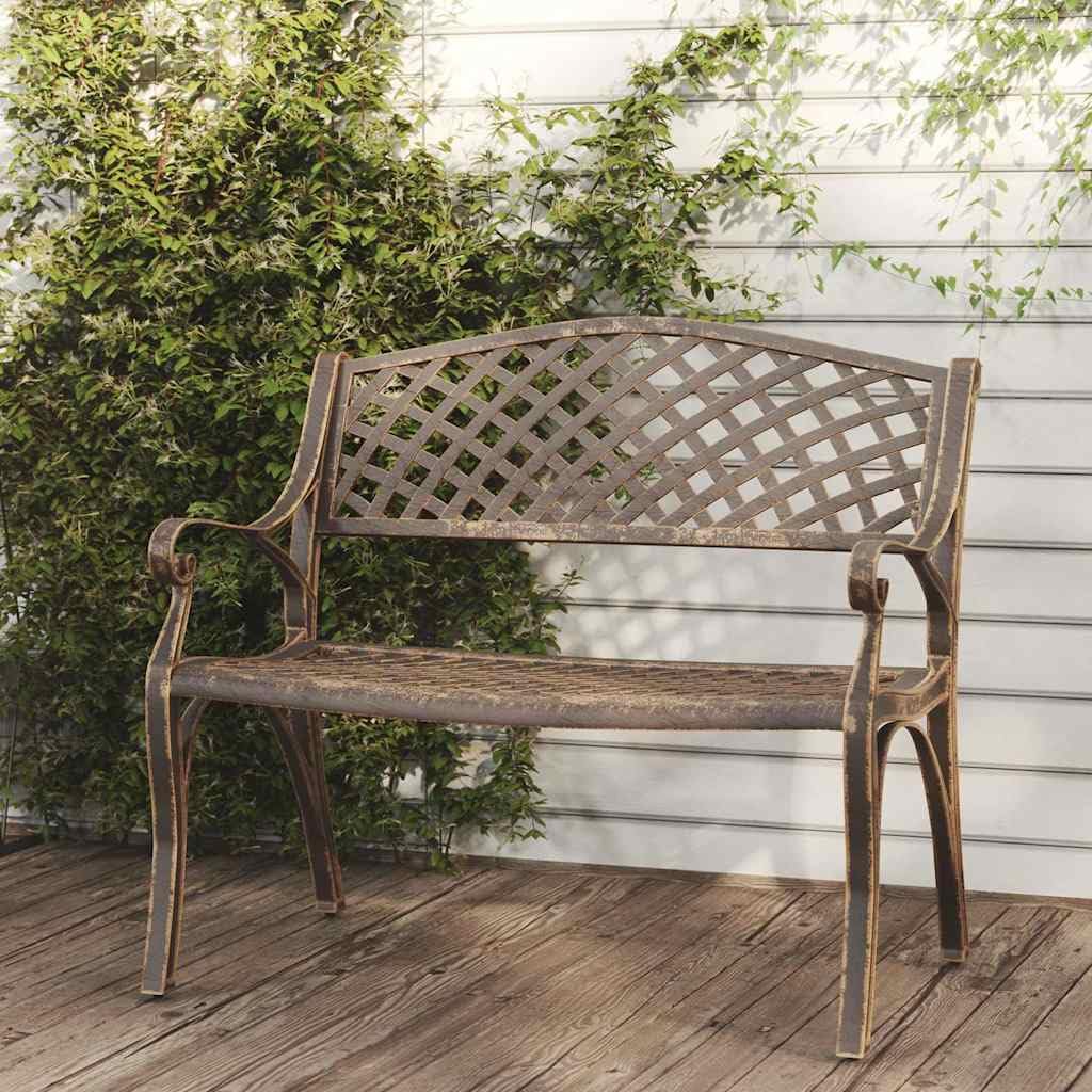 Cast Aluminum Patio Bench with Backrest K637130