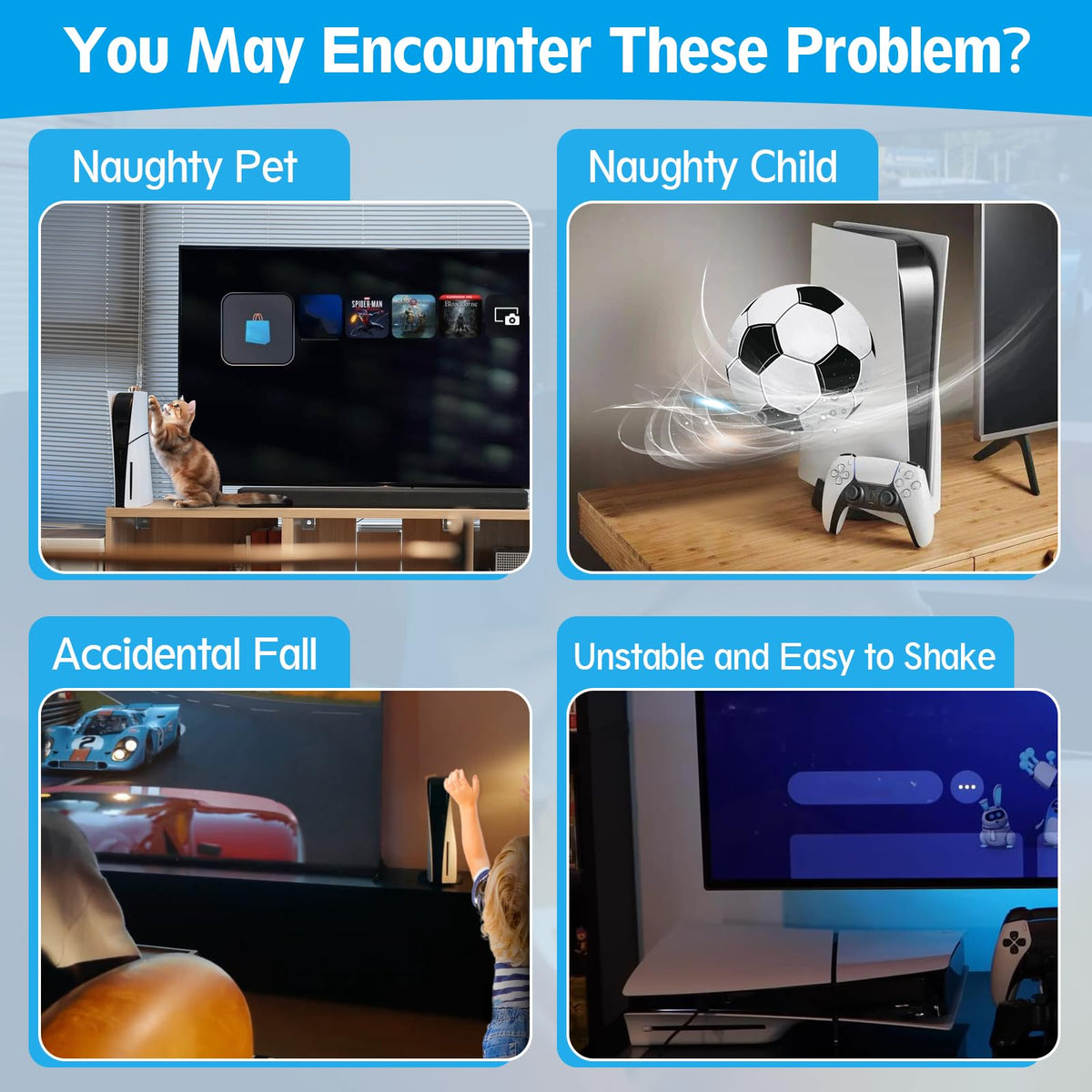 4Pcs Console Stand for PS5 Slim Z553