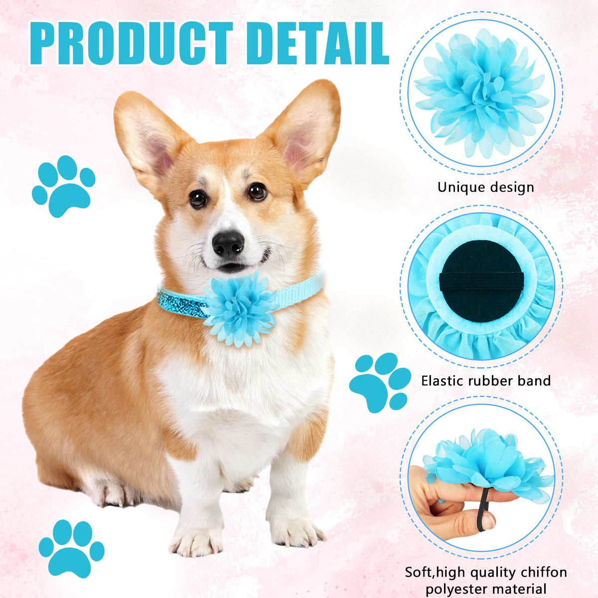 120 Pcs Multicolor Dog Collar Bows Q14650