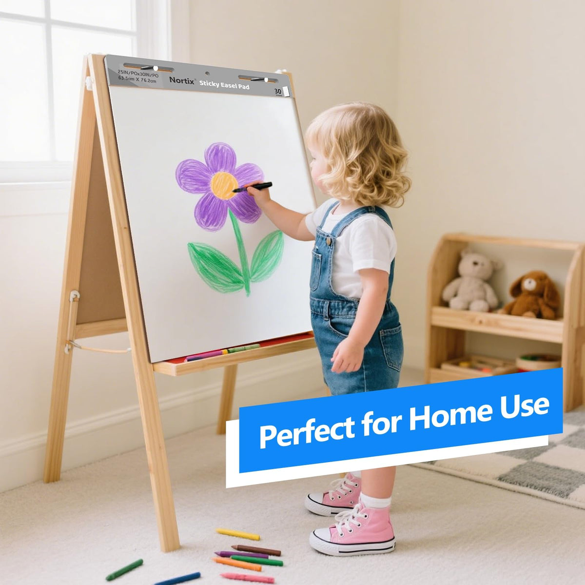 Flip Chart Paper, Sticky Easel Pads, 25 x 30 inch, 30 Sheets/Pad, 3 Pads C96284