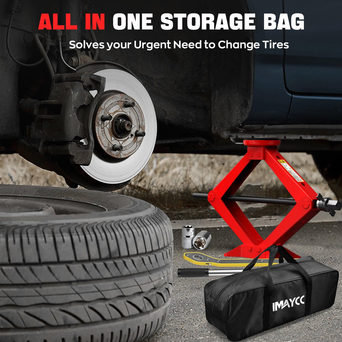 2.5 Ton Car Jack Kit with Lug Wrench F363