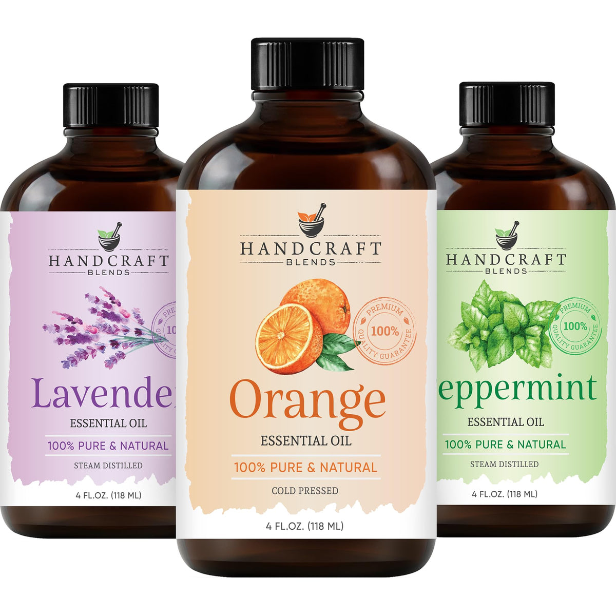 100% Pure & Natural Orange, Lavender, Peppermint Essential Oil Blend 4 Fl. Oz P80471