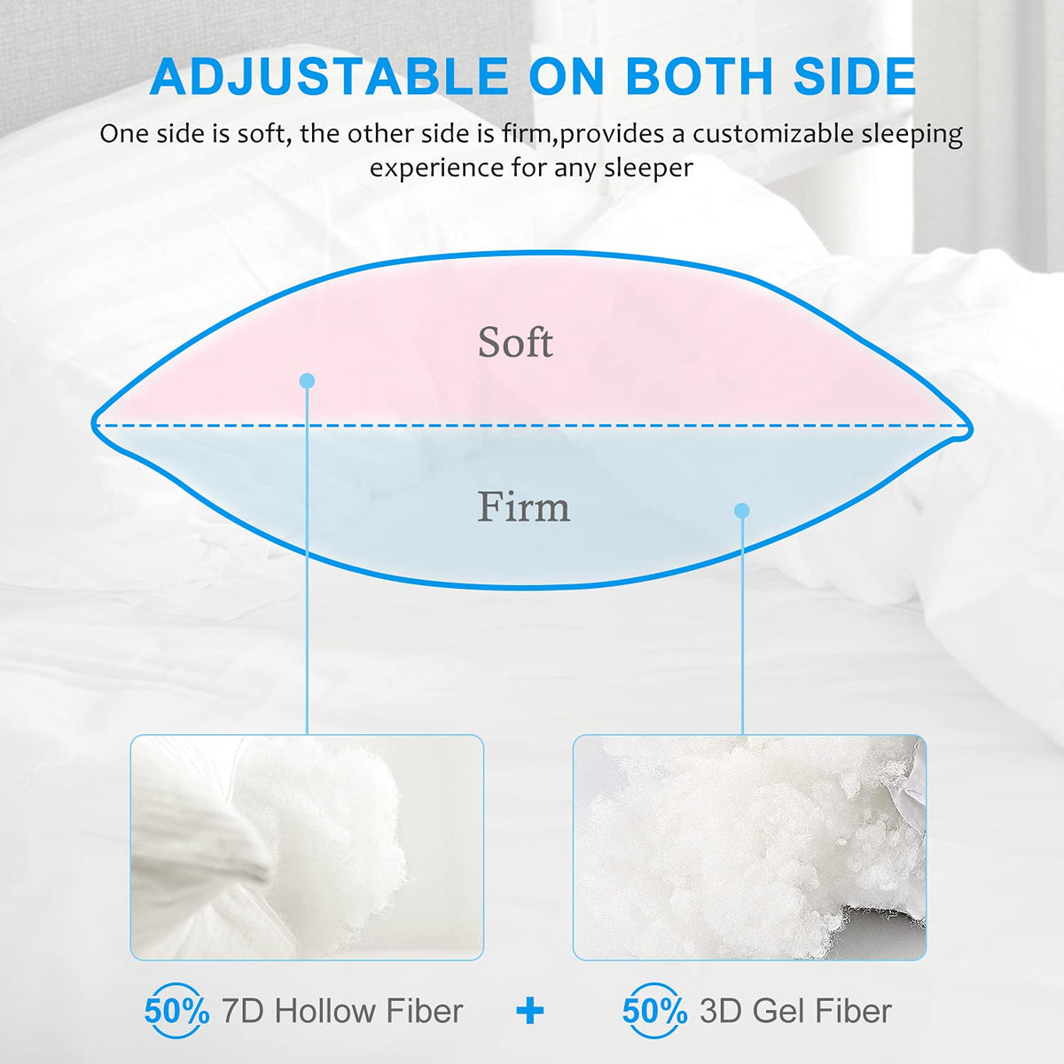 King Size Down Alternative Microfiber Bed Pillows 2 Pack O565
