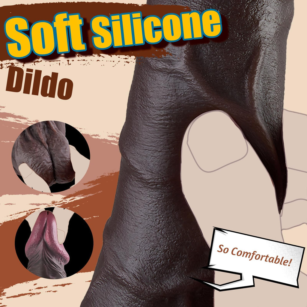 12" Thick Black Dildo I195524