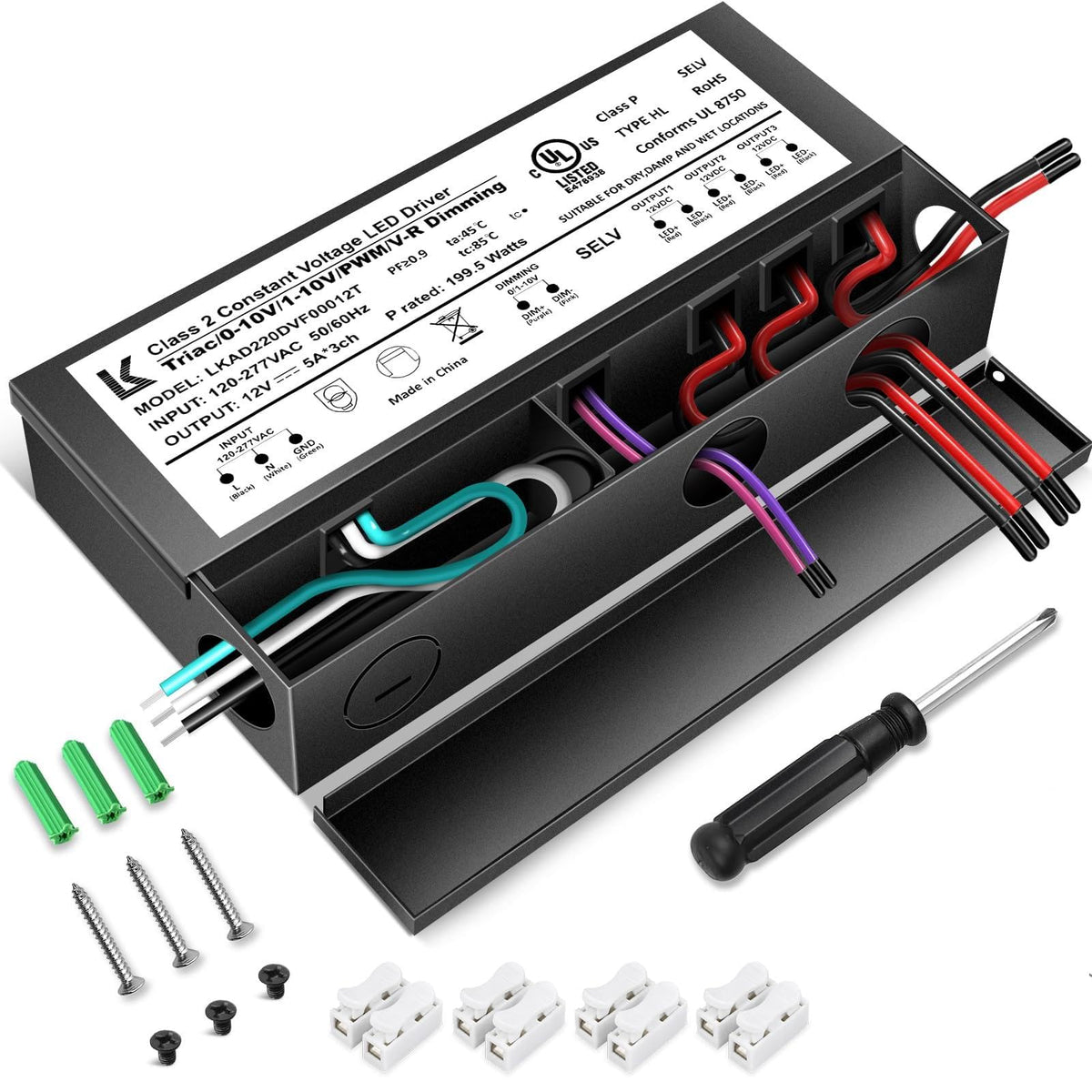 200W Dimmable IP67 Waterproof LED Driver J44272