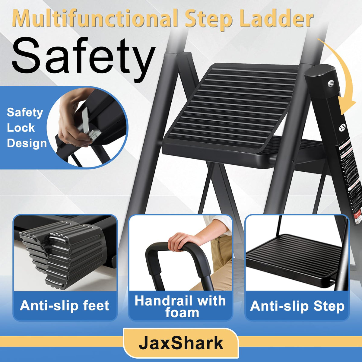 Folding Step Stool with Handrail A207