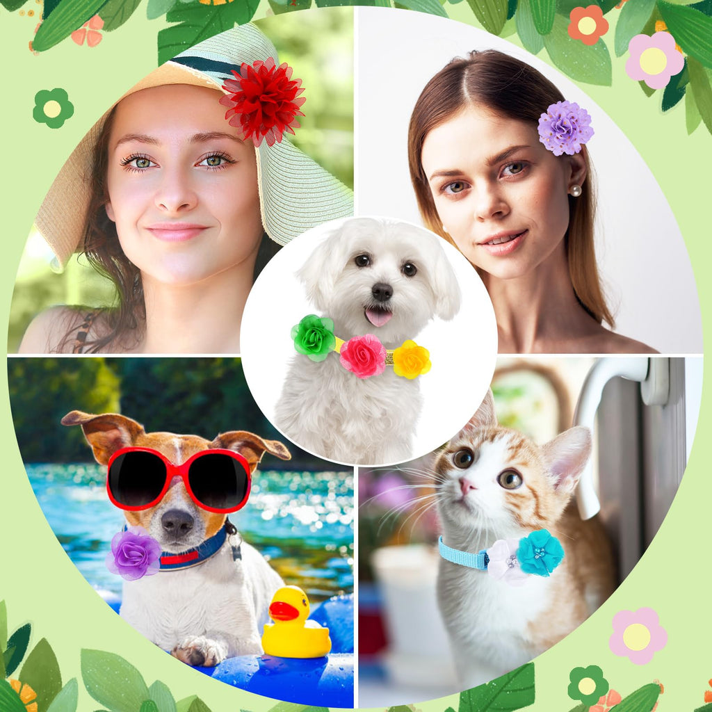 120 Pcs Multicolor Dog Collar Bows Q14650