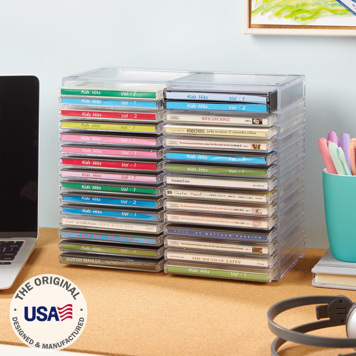 Clear Plastic CD Organizer with Rubber Feet M4521