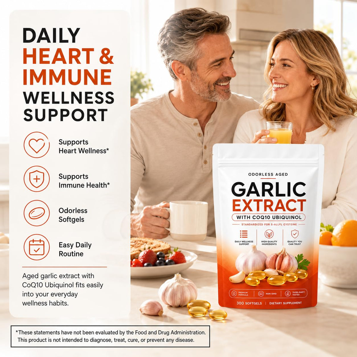 7500mg Odorless Aged Garlic Extract Softgels D1316