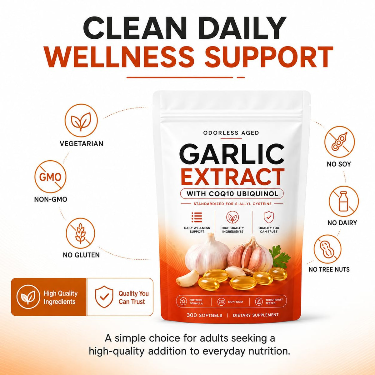 7500mg Odorless Aged Garlic Extract Softgels D1316