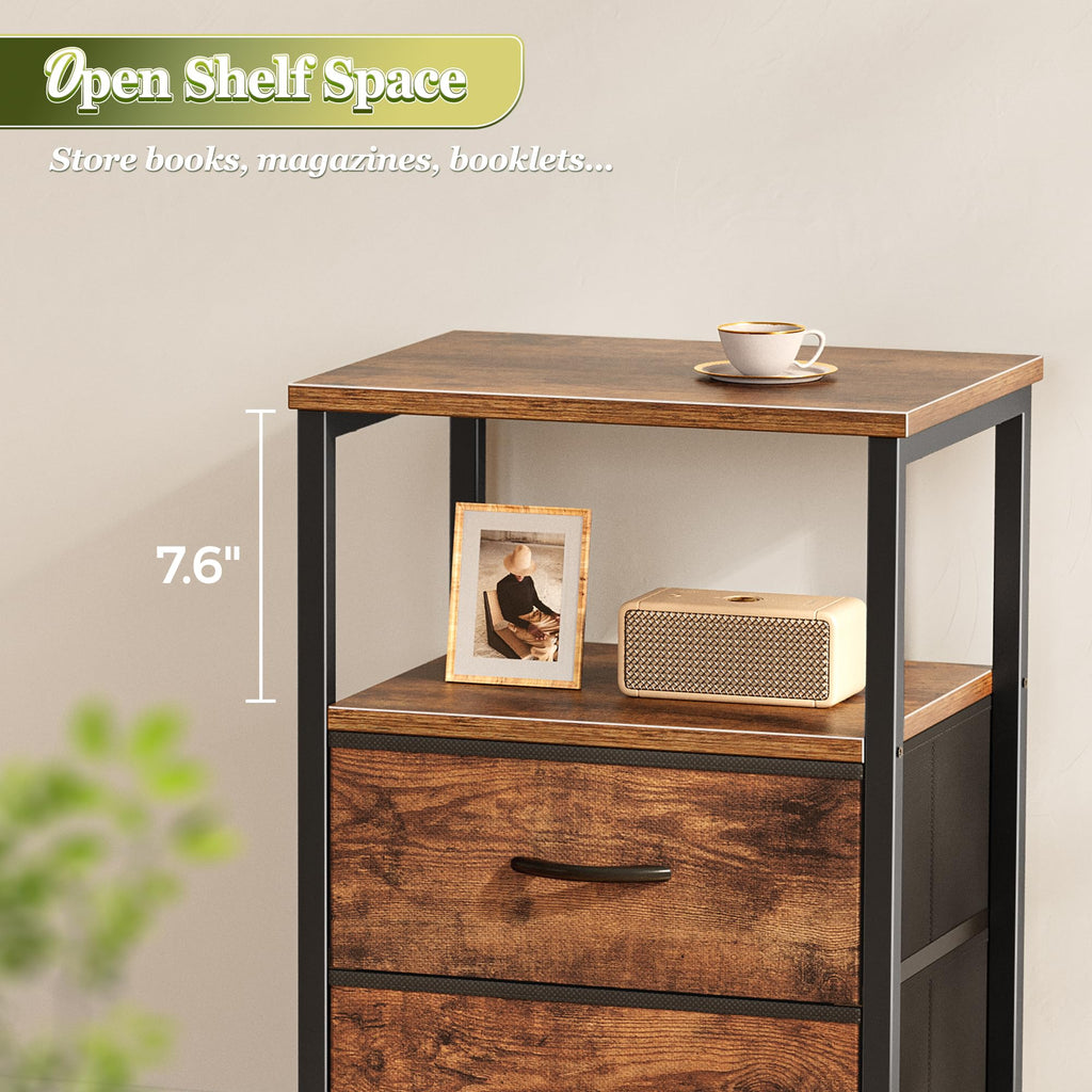 Night Stand Set of 2 with 2 Drawers W2862