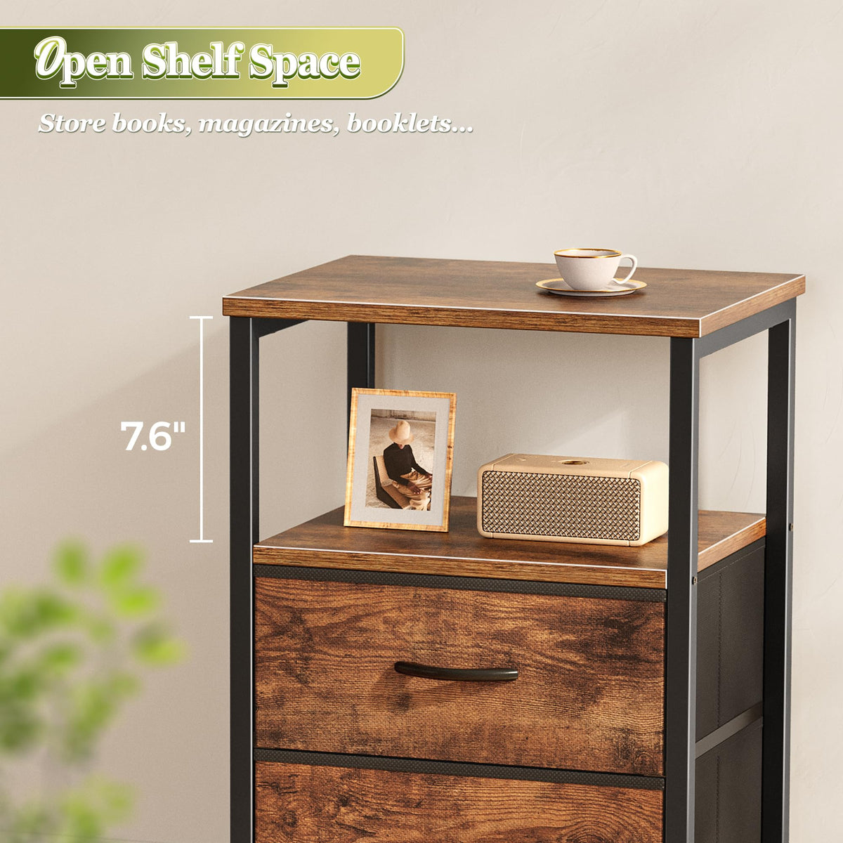 Night Stand Set of 2 with 2 Drawers W2862