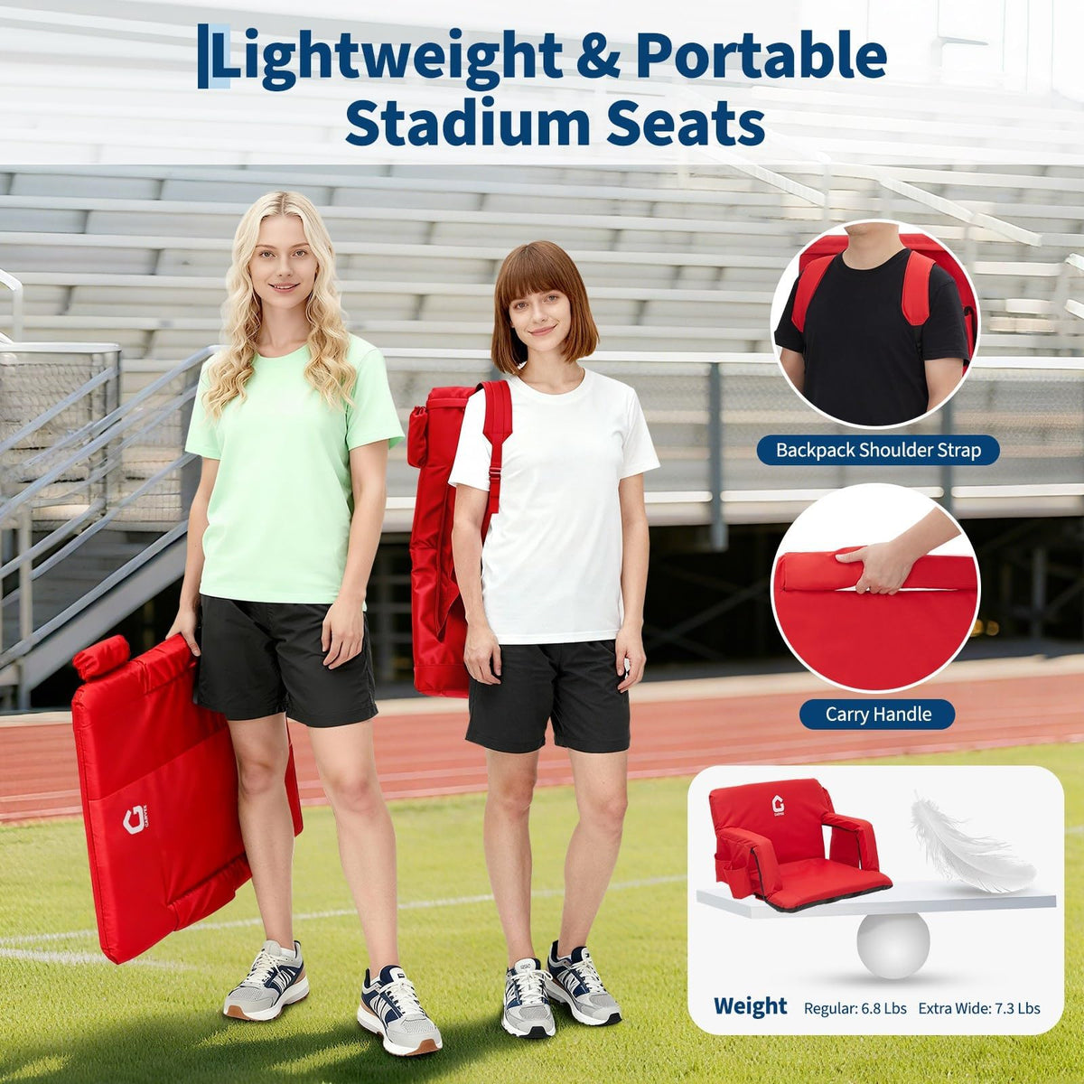 2 PCS Portable Folding Stadium Bleacher Chair Y593