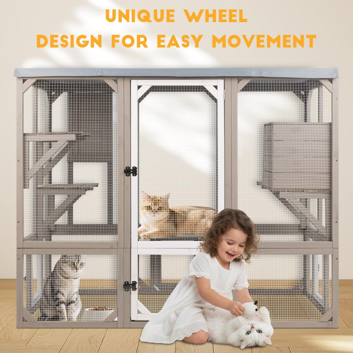 Wooden Catio with 4 Platforms N790