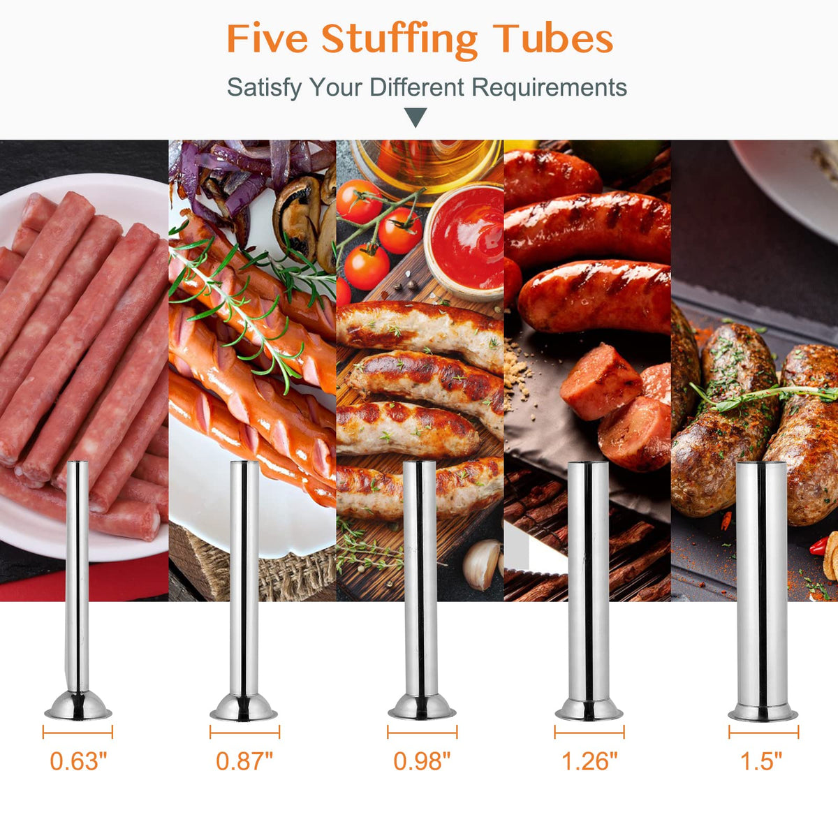10L Electric Stainless Steel Sausage Stuffer with 5 Stuffing Tubes Z883