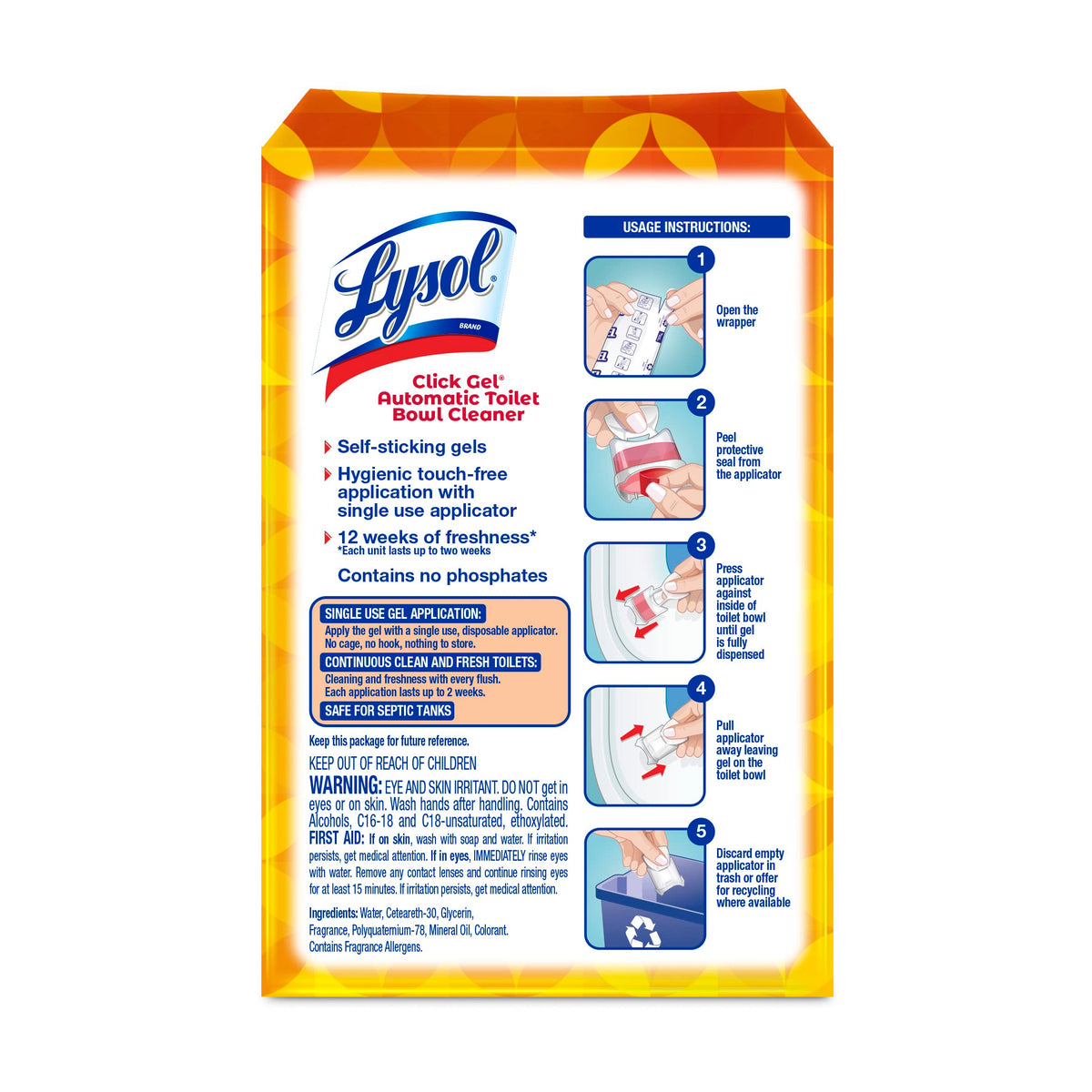 Mango Gel Toilet Bowl Cleaner 6 Count A9012