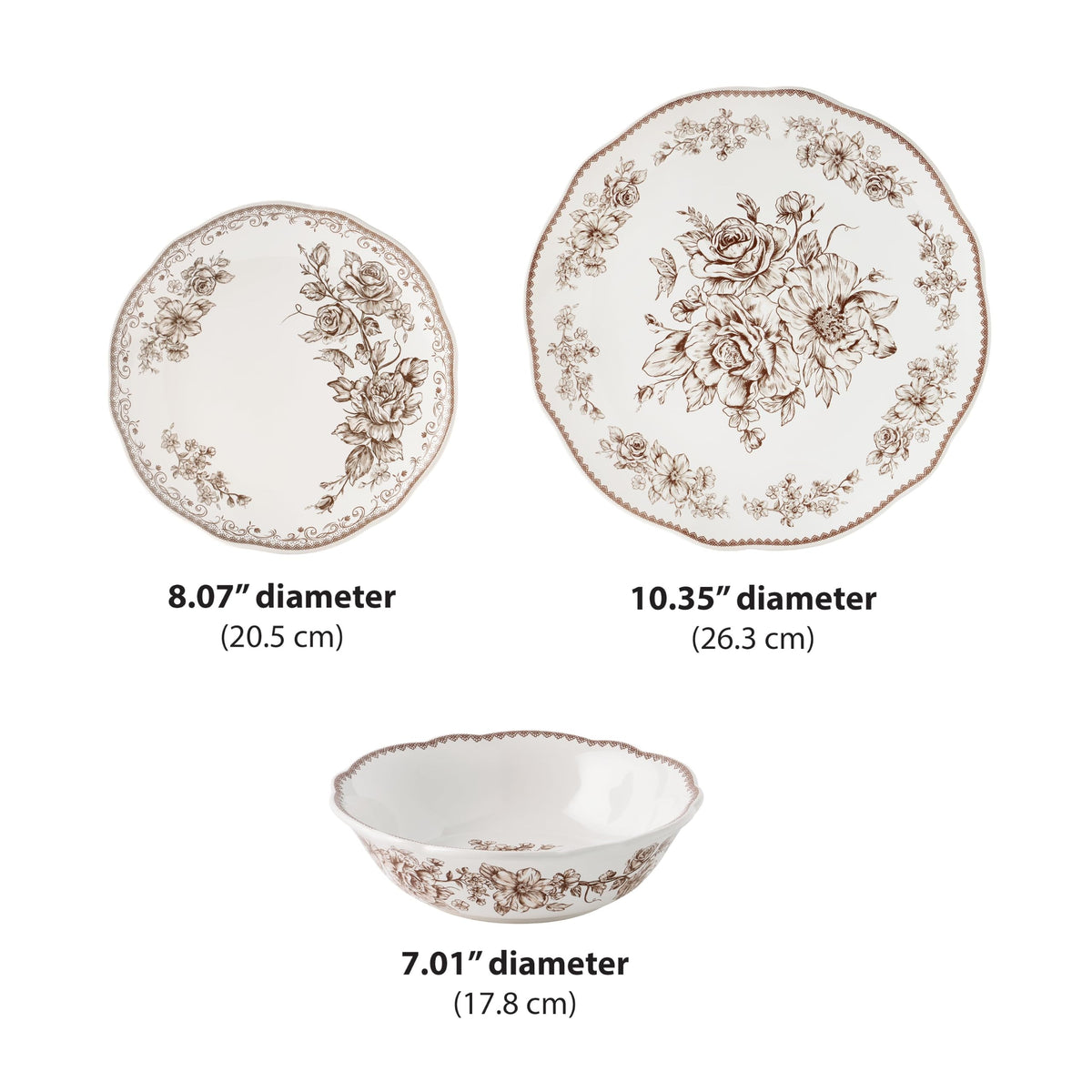 12 Piece Green Floral Stoneware Dinnerware Set J5740