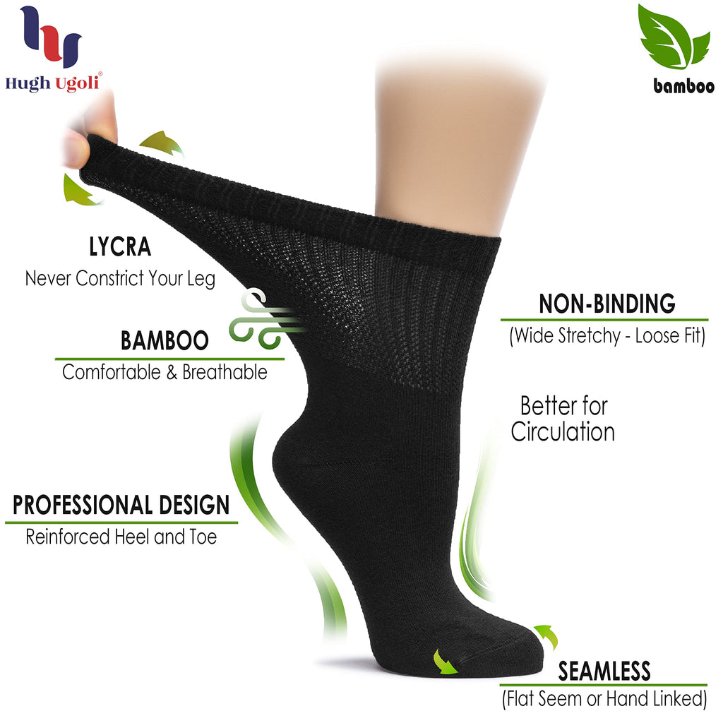 Bamboo Loose Fit Crew Socks 4 Pairs O7937