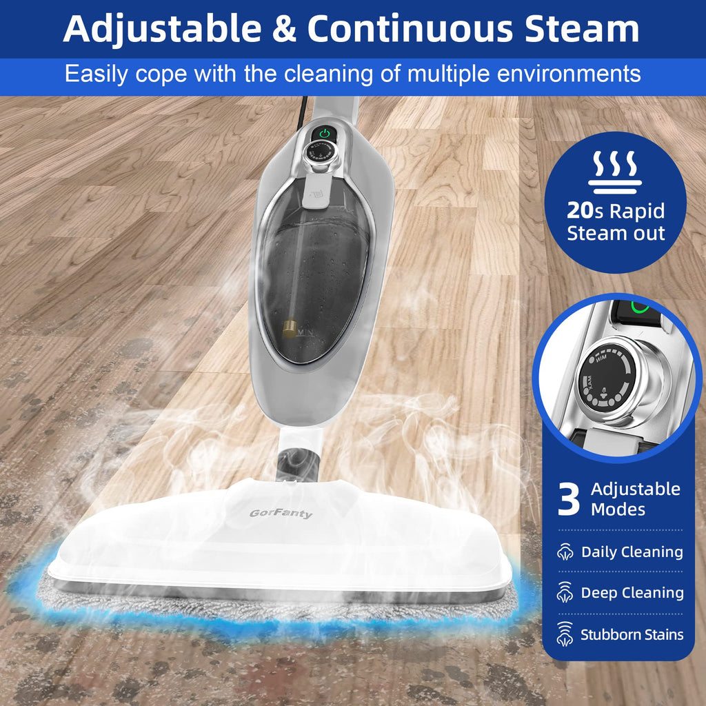 10-in-1 Handheld Steam Mop with 11 Accessories E6669