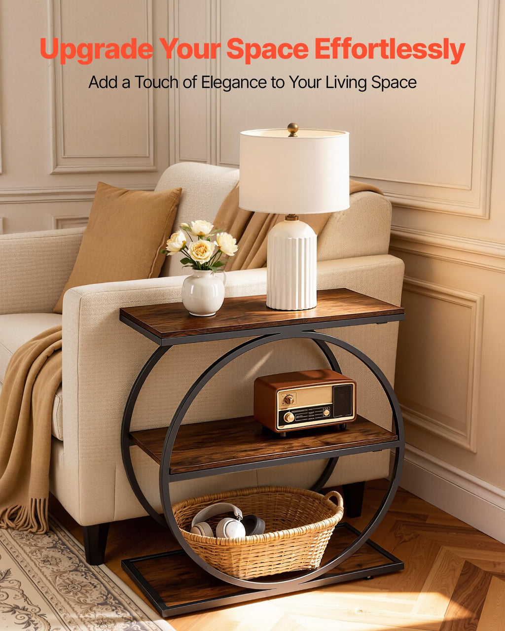3-Tier Narrow Side Table with Open Storage Shelves Z842170