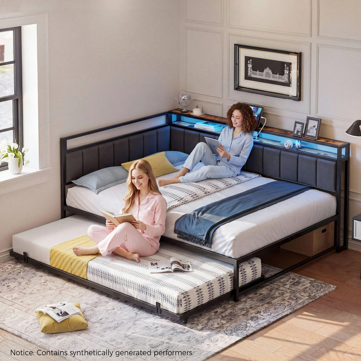 Black Full Daybed with Trundle X295951