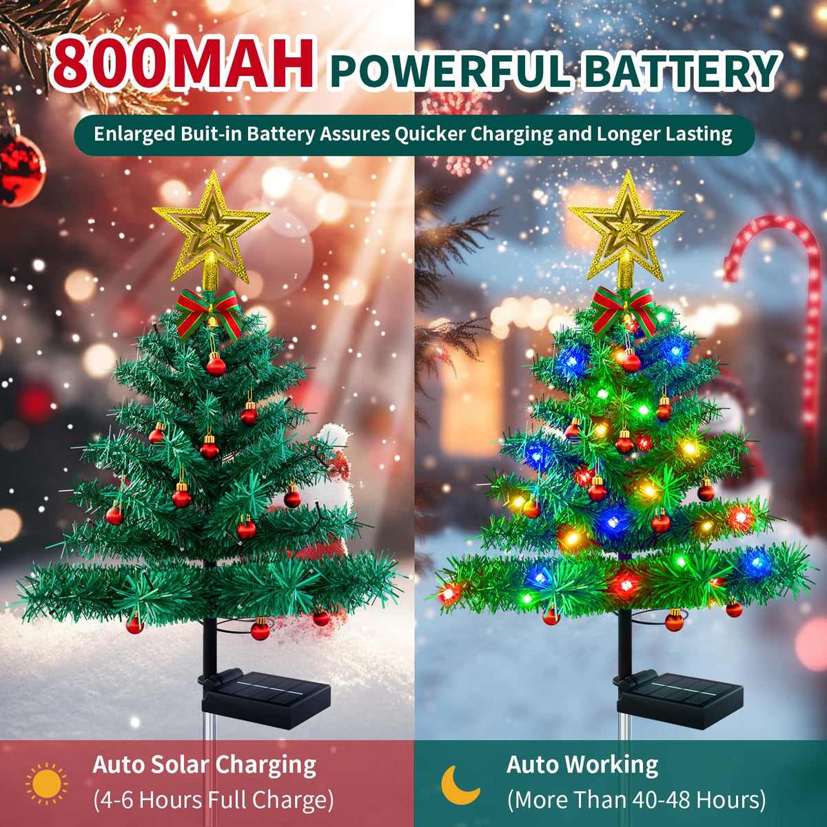 Solar Outdoor Christmas Tree Lights Z56867