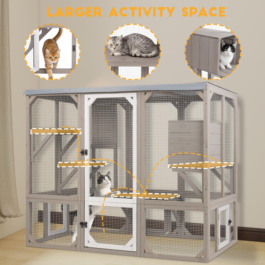 Wooden Catio with 4 Platforms N790