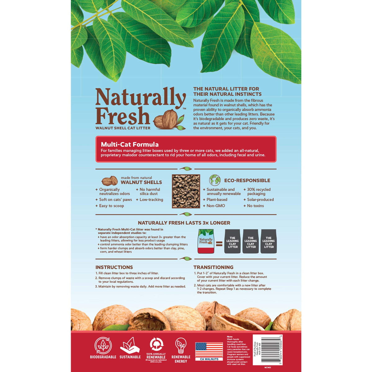 Unscented Walnut Shell Cat Litter 26 Lbs J2523
