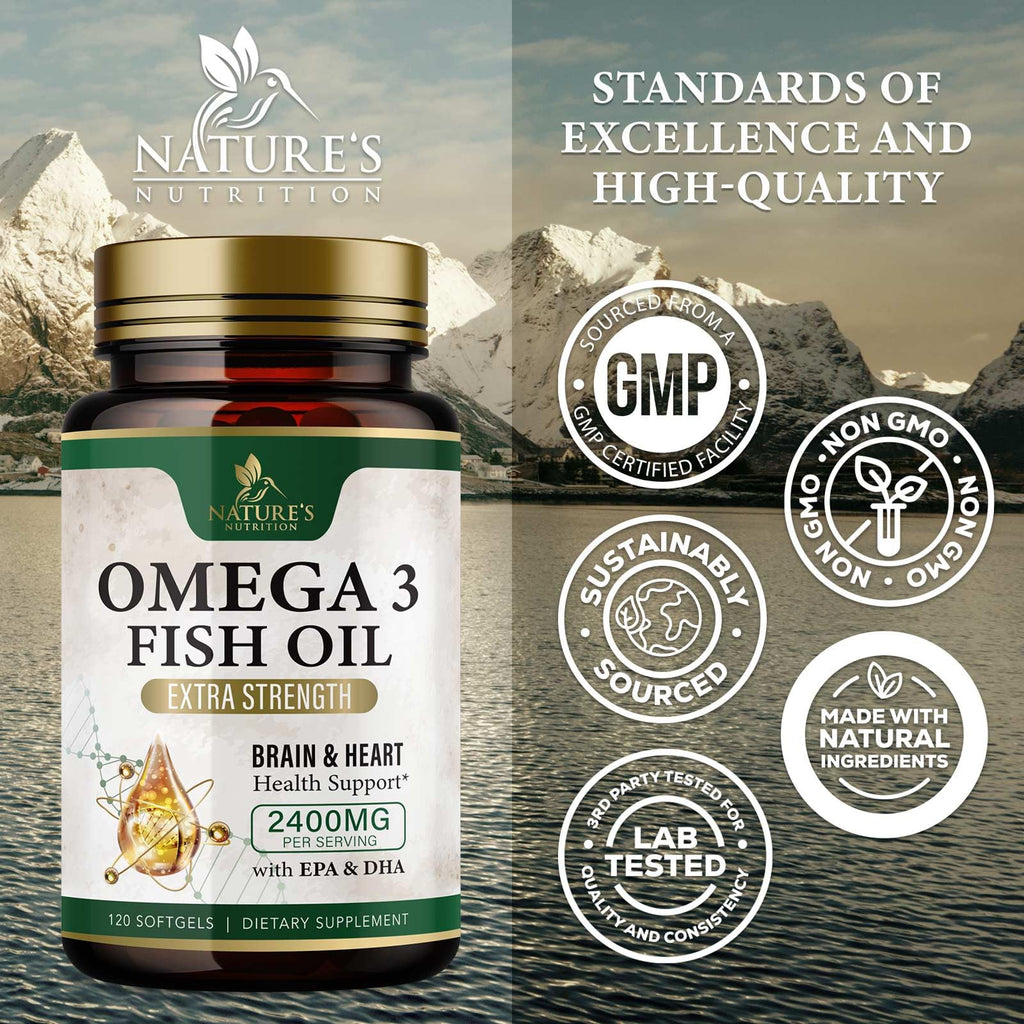 Omega 3 Fish Oil 2400mg 120 Softgels Q356249