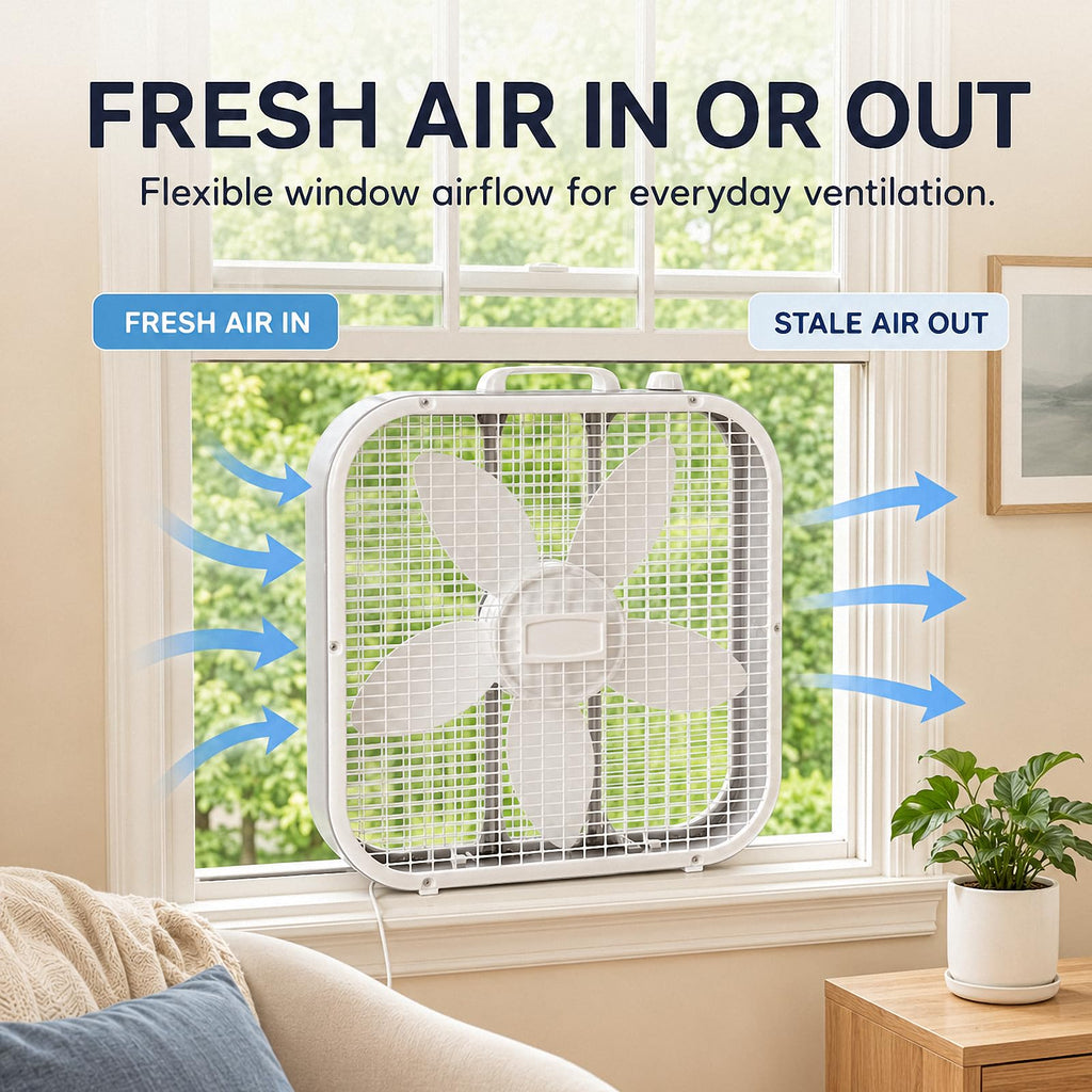 20 Inch 3-Speed White Box Fan U6854